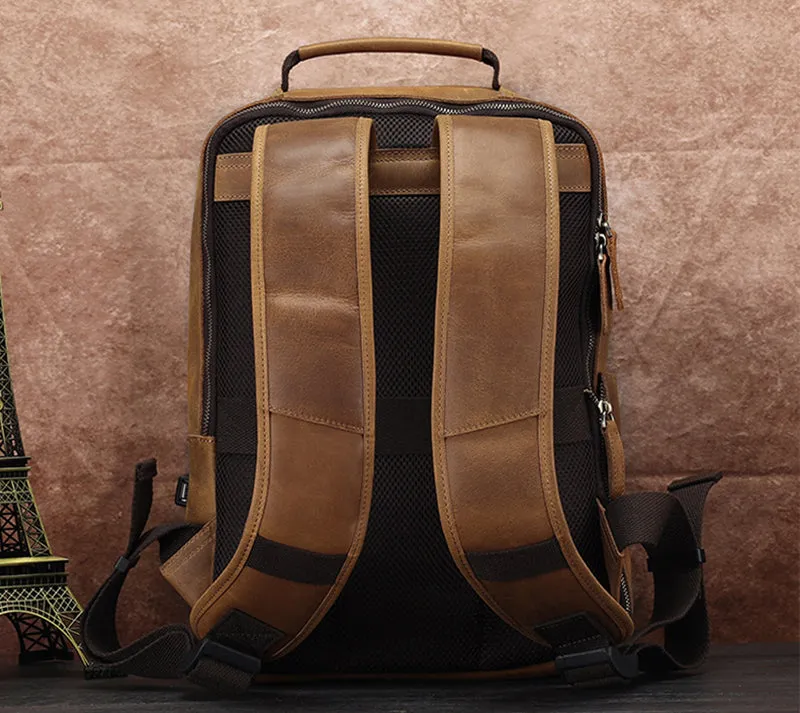 Leather Backpack for Men Leather Travel Backpack Handmade Leather Laptop Backpack