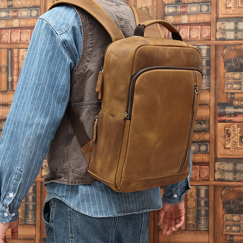 Leather Backpack for Men Leather Travel Backpack Handmade Leather Laptop Backpack