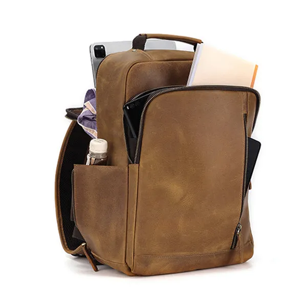 Leather Backpack for Men Leather Travel Backpack Handmade Leather Laptop Backpack