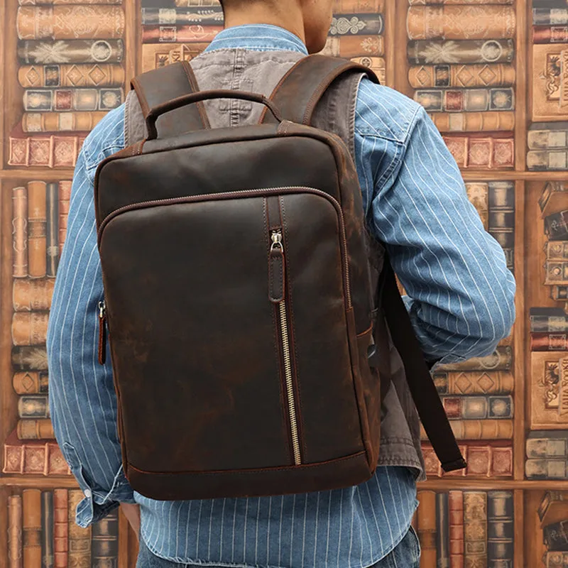 Leather Backpack for Men Leather Travel Backpack Handmade Leather Laptop Backpack