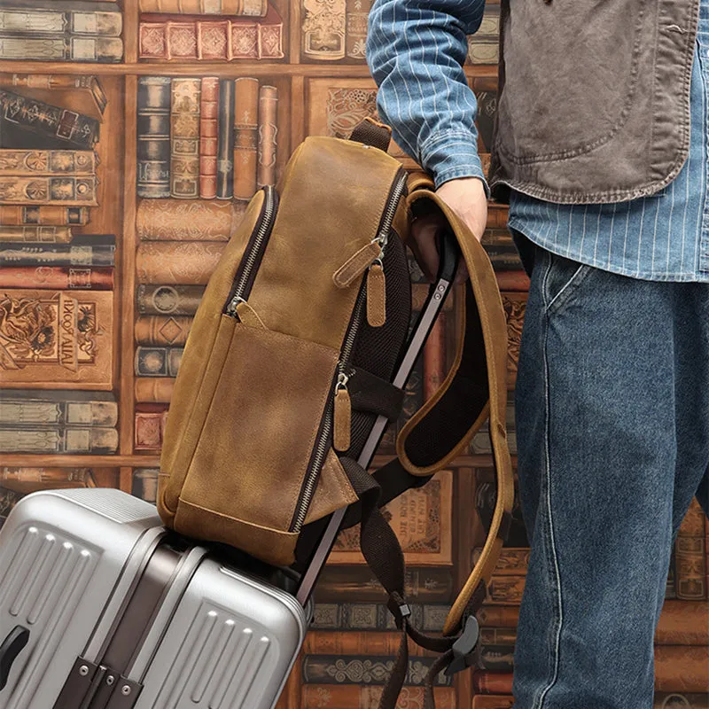 Leather Backpack for Men Leather Travel Backpack Handmade Leather Laptop Backpack
