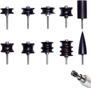 Leather Burnisher Bits 10-Pack for Rotary Tools Pointed Tip and Multi Grooved Burnishing Tips Leather Edge Burnisher