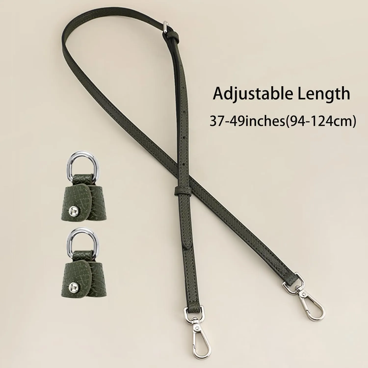 Leather Crossbody Strap Kit Accessories for Longchamp Bag Le Pliage Mini Pouch - No Damage Installation, Adjustable Shoulder Replacement Strap for Purses (Forest Green-S)