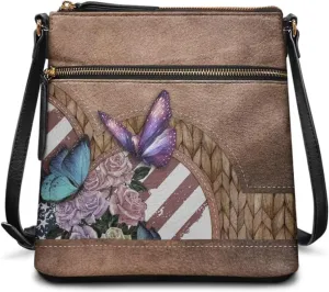 Leather Purses for Women, Leather Hobo Bags for Women Vintage Travel Sling Purse Multi Pockets Shoulder Bag