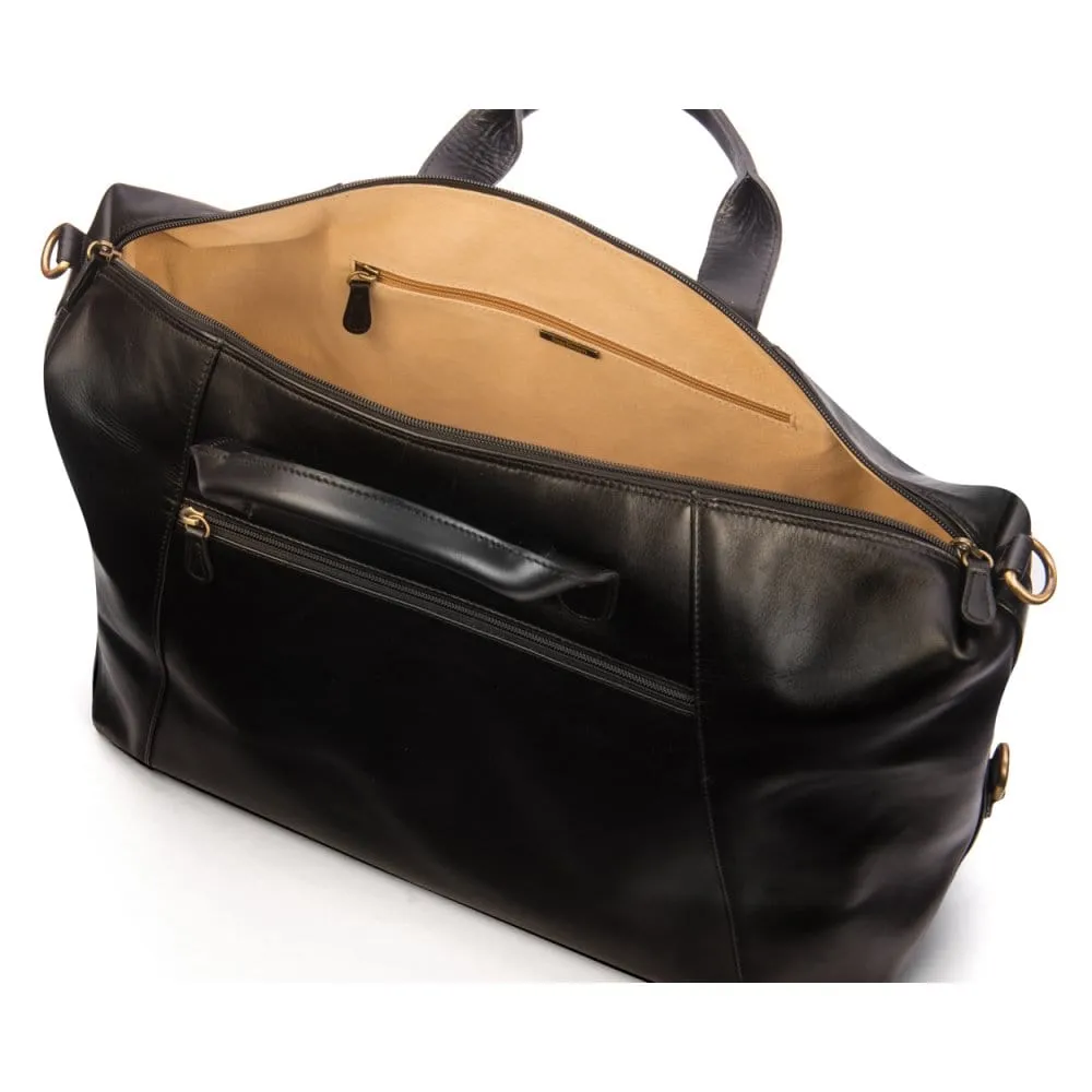 Leather Stafford Explorer Holdall - Black