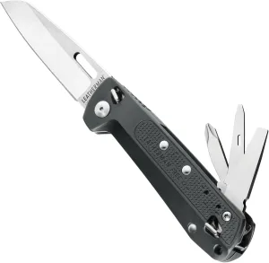 LEATHERMAN, FREE K2, Folding Pocketknife, 8-in-1 Multi-tool for Everyday Carry (EDC), Home & Outdoors, Made in USA, Gray (K2)