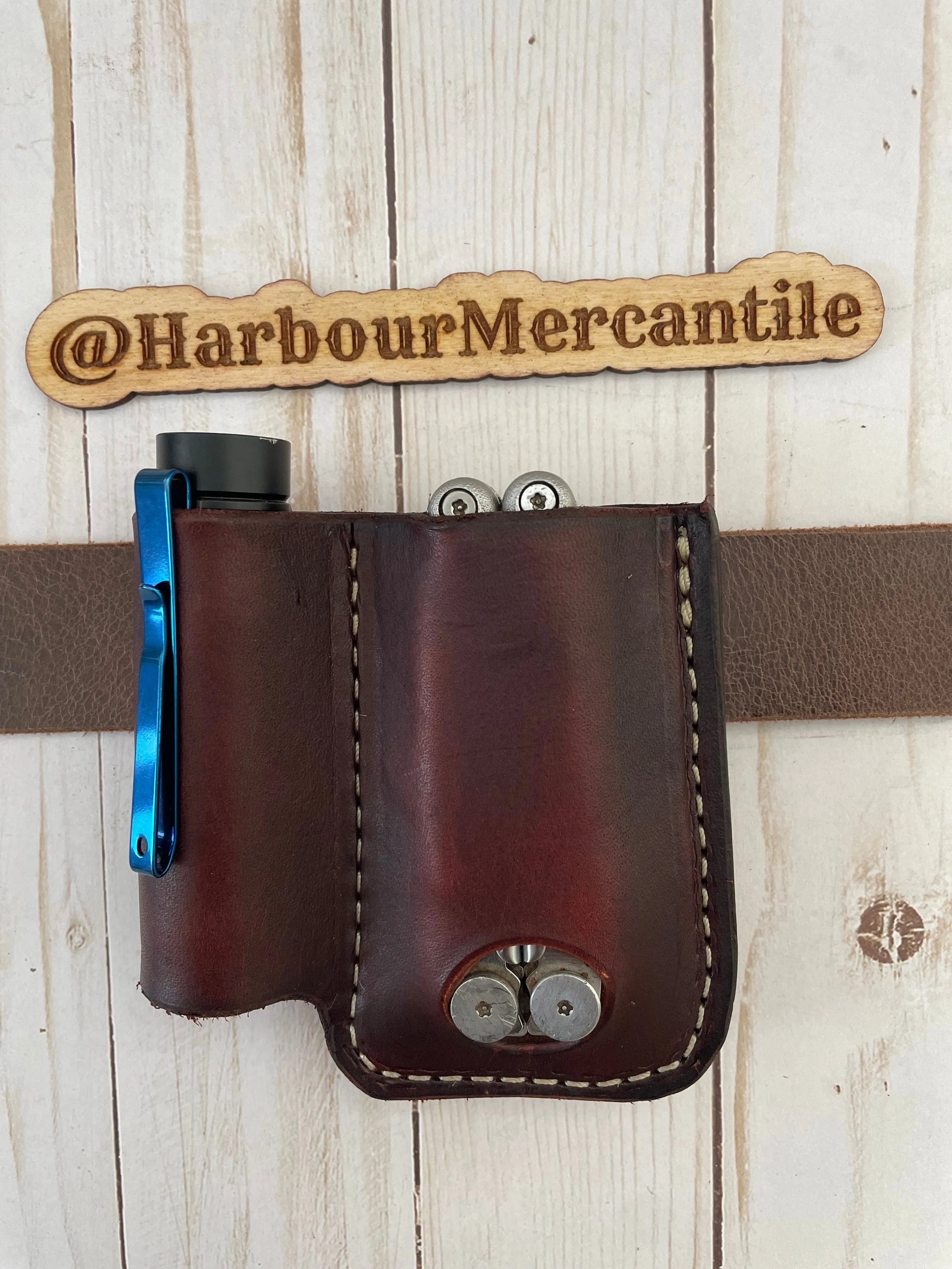 Leatherman sheath multi tool sheath Gerber sheath Leather Tool Organizer with slide up hole Made in USA