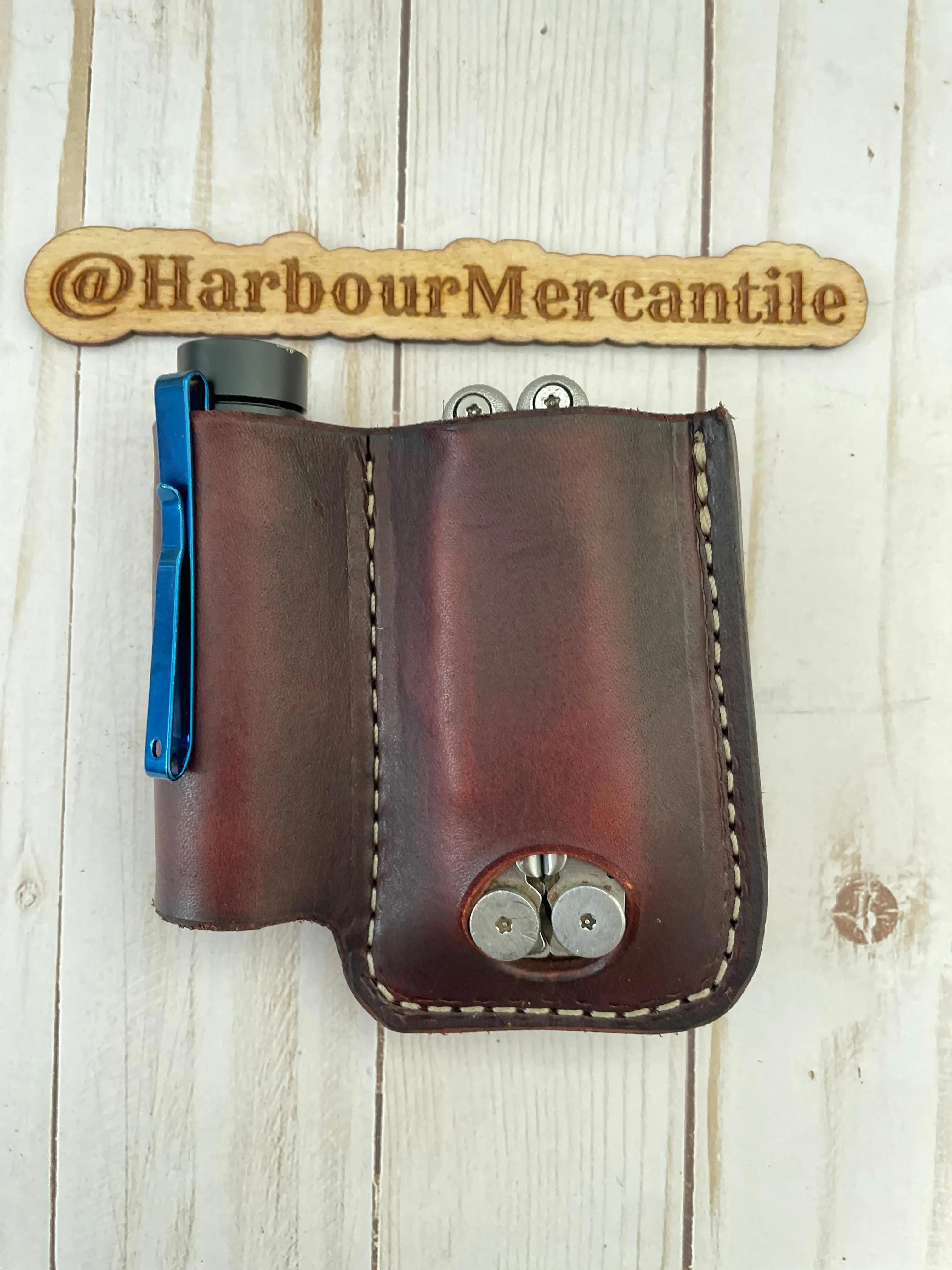 Leatherman sheath multi tool sheath Gerber sheath Leather Tool Organizer with slide up hole Made in USA