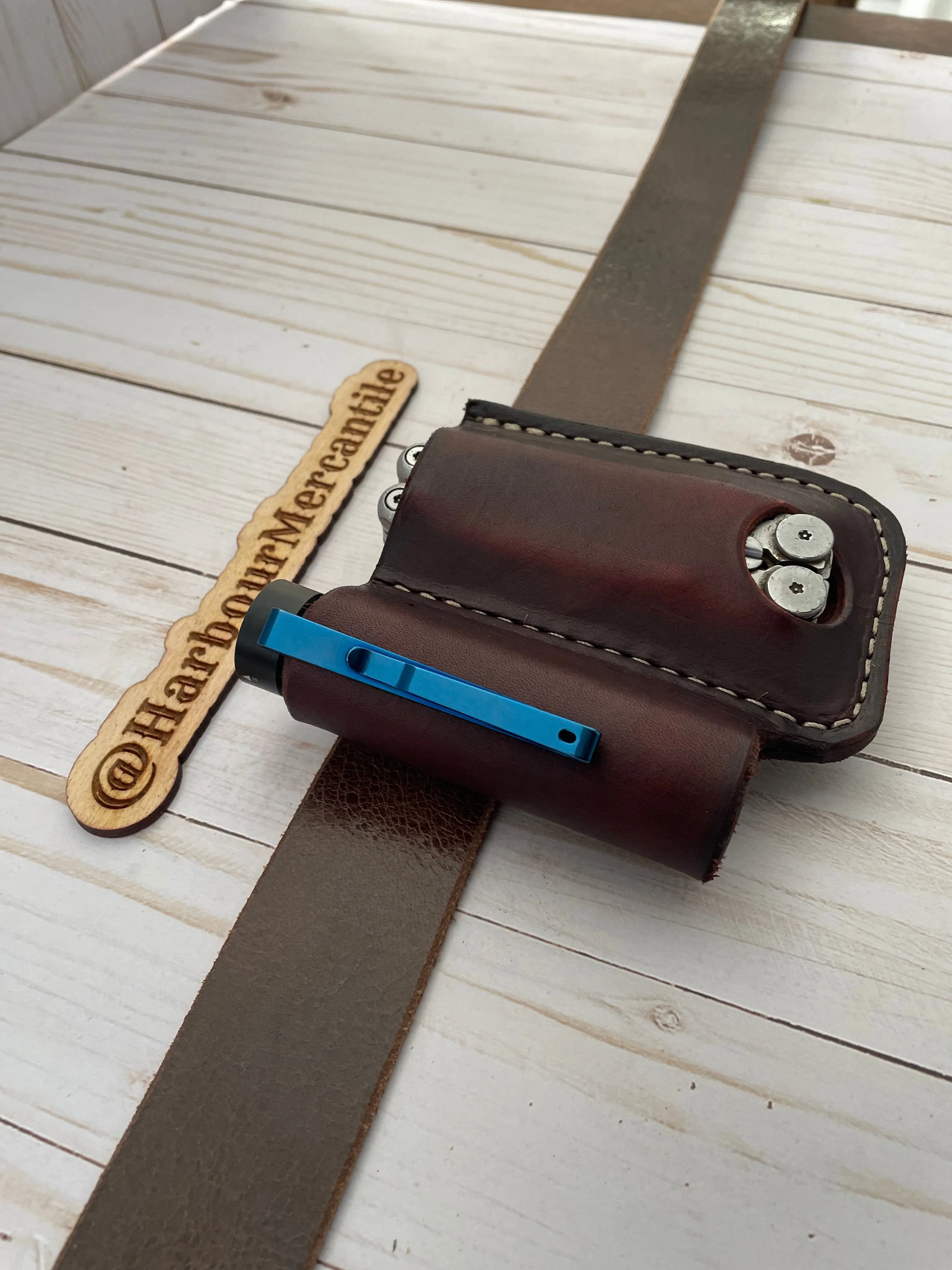 Leatherman sheath multi tool sheath Gerber sheath Leather Tool Organizer with slide up hole Made in USA