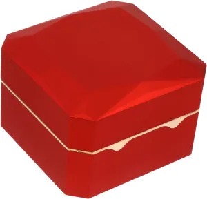 LED Octagonal Gold Rimmed Watch Box Durable Paint Storage Container for Home Travel Stylish Display Case with Light for Watches and Jewelry Organization