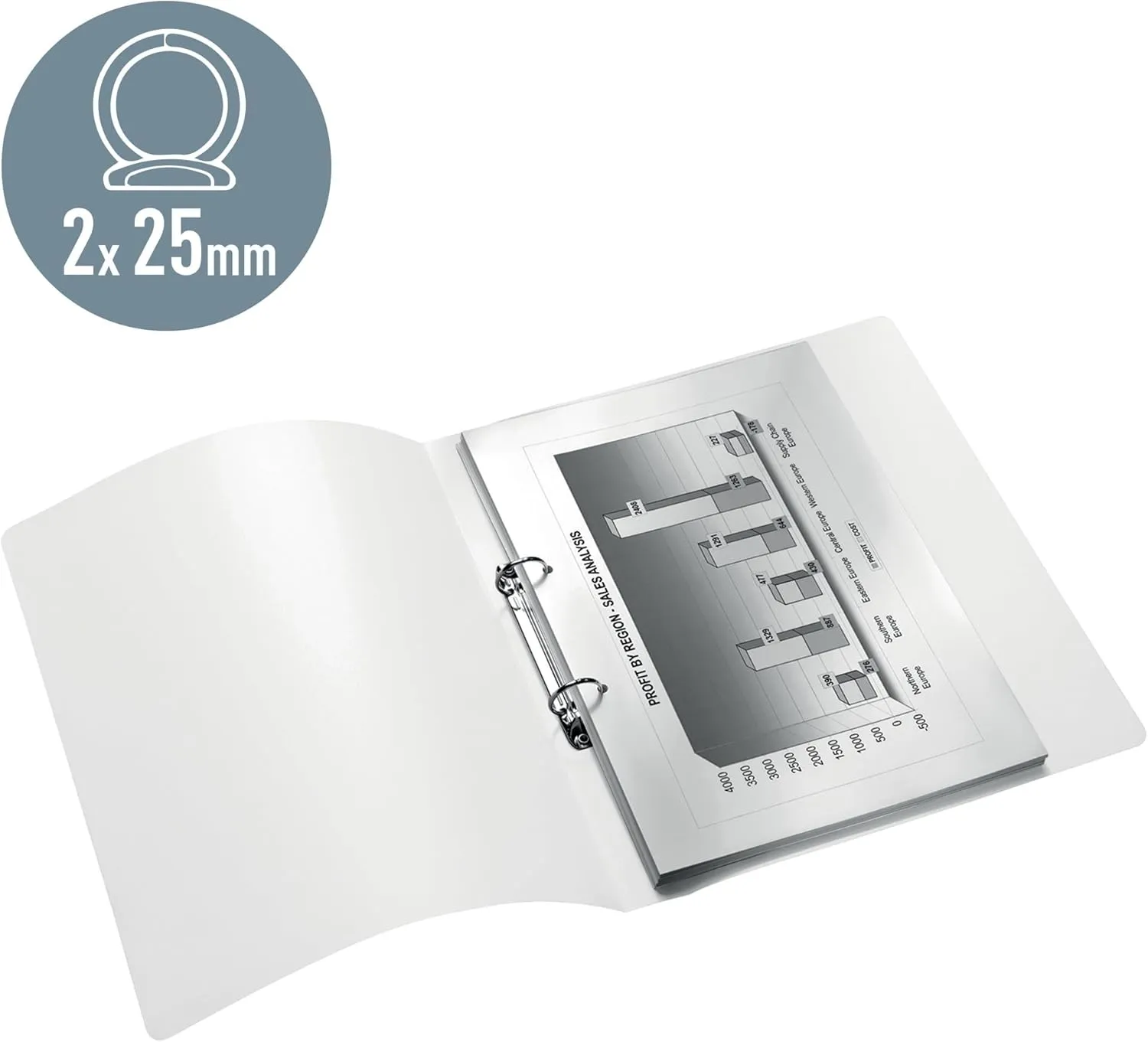Leitz 2 Ring Binder, Holds up to 190 Sheets, Wow Range, 25 mm Spine, 42570016 - A4, Yellow