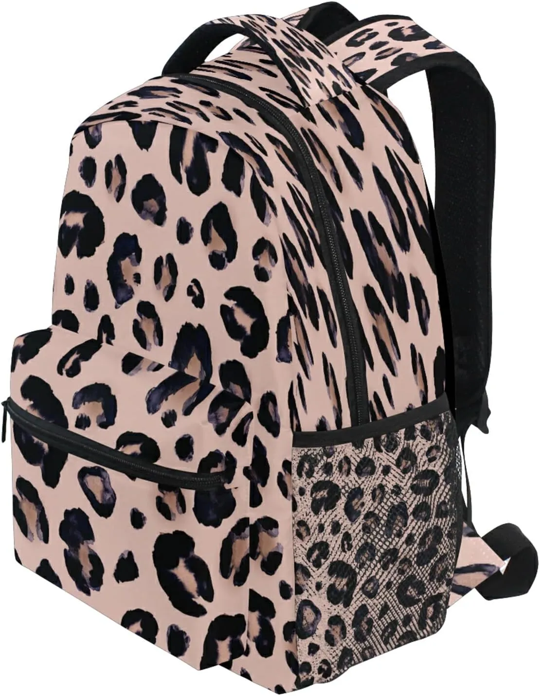 Leopard Print Cheetah Pink Backpack School Bags Bookbags for Teen Kids Travel Daypack One Size
