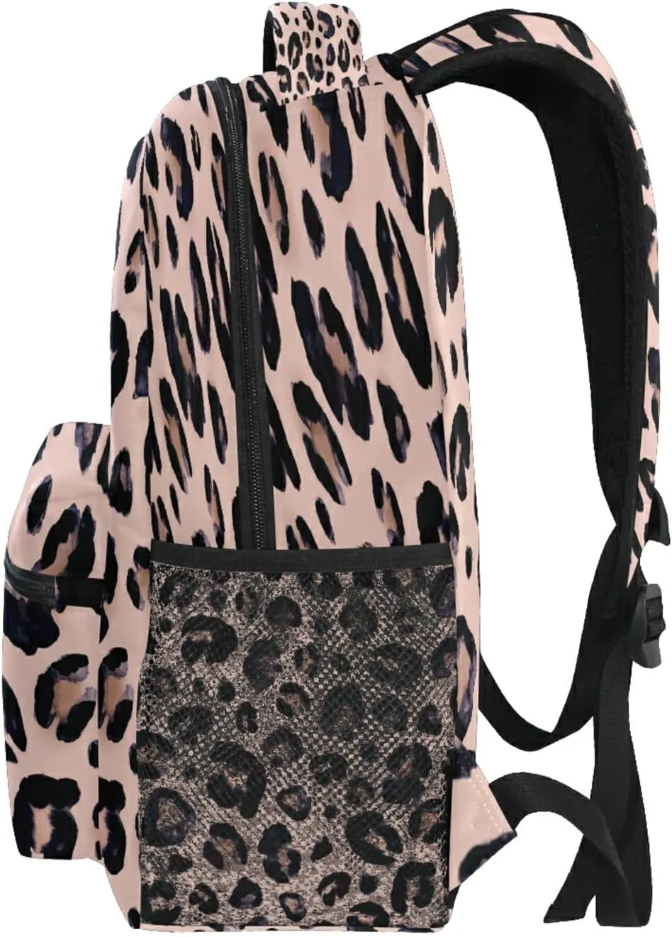 Leopard Print Cheetah Pink Backpack School Bags Bookbags for Teen Kids Travel Daypack One Size
