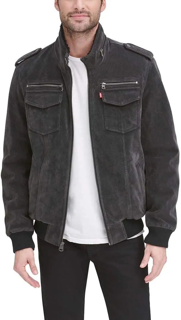 Levi's Mens Faux Leather Aviator Bomber Jacket (Regular & Big & Tall Sizes)