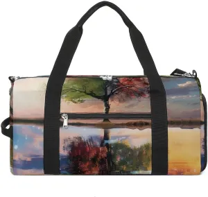 Life of Tree Sports Gym Bag for Men Women Travel Duffel Bag with Shoulder Strap