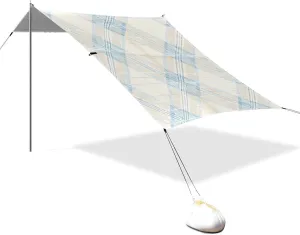 Light Blue Lattice Designed UPF50  Beach Tent Lightweight Portable Sun Shelter with Sand Pockets for Camping, Picnics, Backyard & Fishing carpa para Playa