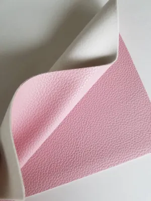 Light pink textured faux leather sheets, solid litchi pebbled leather fabric, for bows, earrings and more, A4 8x11 inch sheets  12359