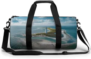 Lighthouse on The Shore Gym Bag for Men Women Water Resistant Duffle Bag Travel Lightweight Bag for Travel Sports