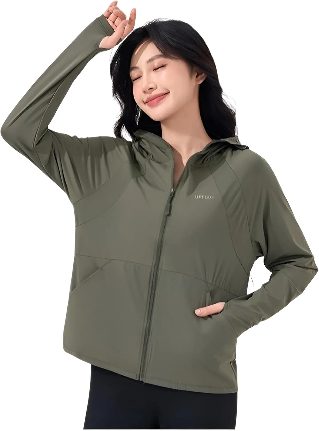 lilaBelle]Lightweight Women's Protection Jacket - Trendy UV-Blocking Outer Layer with Thumb Holes & Removable Hood for -Day Comfort【High-Quality】【Breathable Fabric】