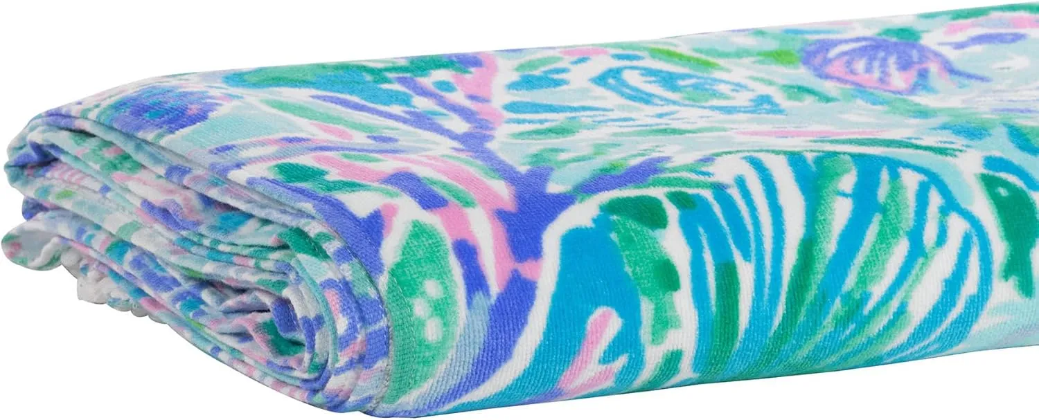 Lilly Pulitzer Oversized Pool/Beach Towel, 40 x 70, Large Terry Cloth Towel for Adults, Soleil It On Me