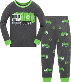 Little Boy Space Pajama Set 100% Cotton Dinosaur Sleepwear Long Sleeve Pjs 3-7T