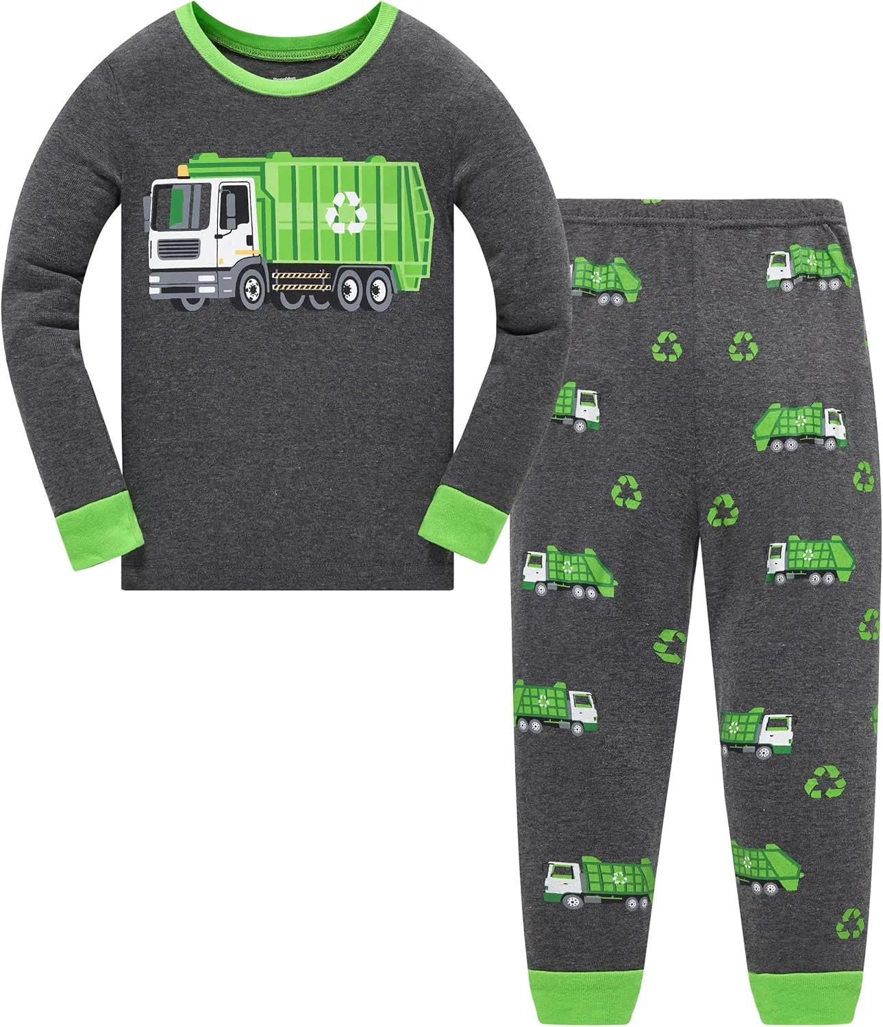 Little Boy Space Pajama Set 100% Cotton Dinosaur Sleepwear Long Sleeve Pjs 3-7T