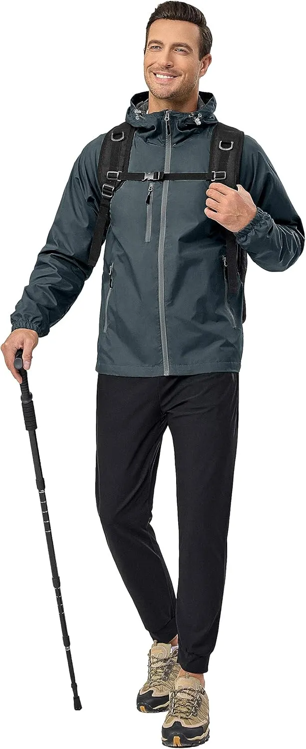 Little Donkey Andy Men’s Lightweight Windbreaker Jacket Breathable Windproof Hooded Wind Coat Hiking Running Golf Travel