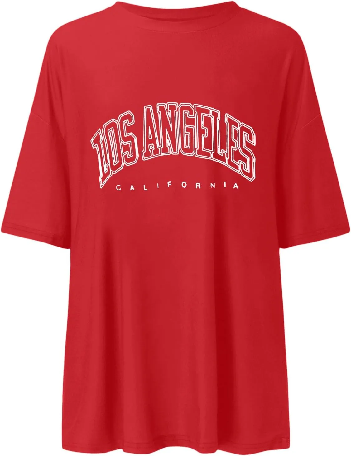 Los Angeles California Tunic Tops for Women 2025 Trendy Sports Going Out Loose Fit Long Tee Shirts Casual Cute Summer
