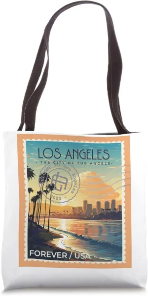 Los Angeles Forever Postage Stamp Tote Bag