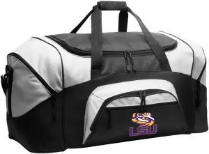 LSU Tigers Duffle Bag Louisiana State University Large Duffel Bag Suitcase (Black)