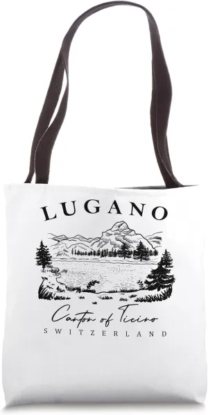 Lugano Switzerland, Lugano Apparel, Lugano Swiss Travel Tote Bag