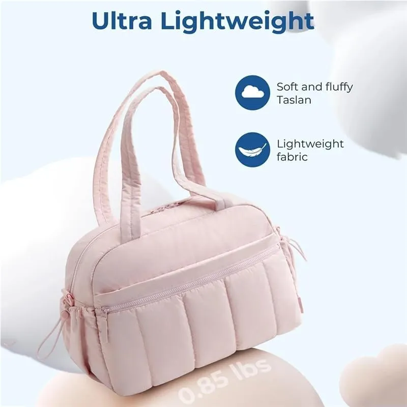 Luggage Bag Dry Wet Separation Travel Duffel Bag Gym Bag for Women with Weekender Bags Waterproof Hand Airport Cabin Bag(Ivory)