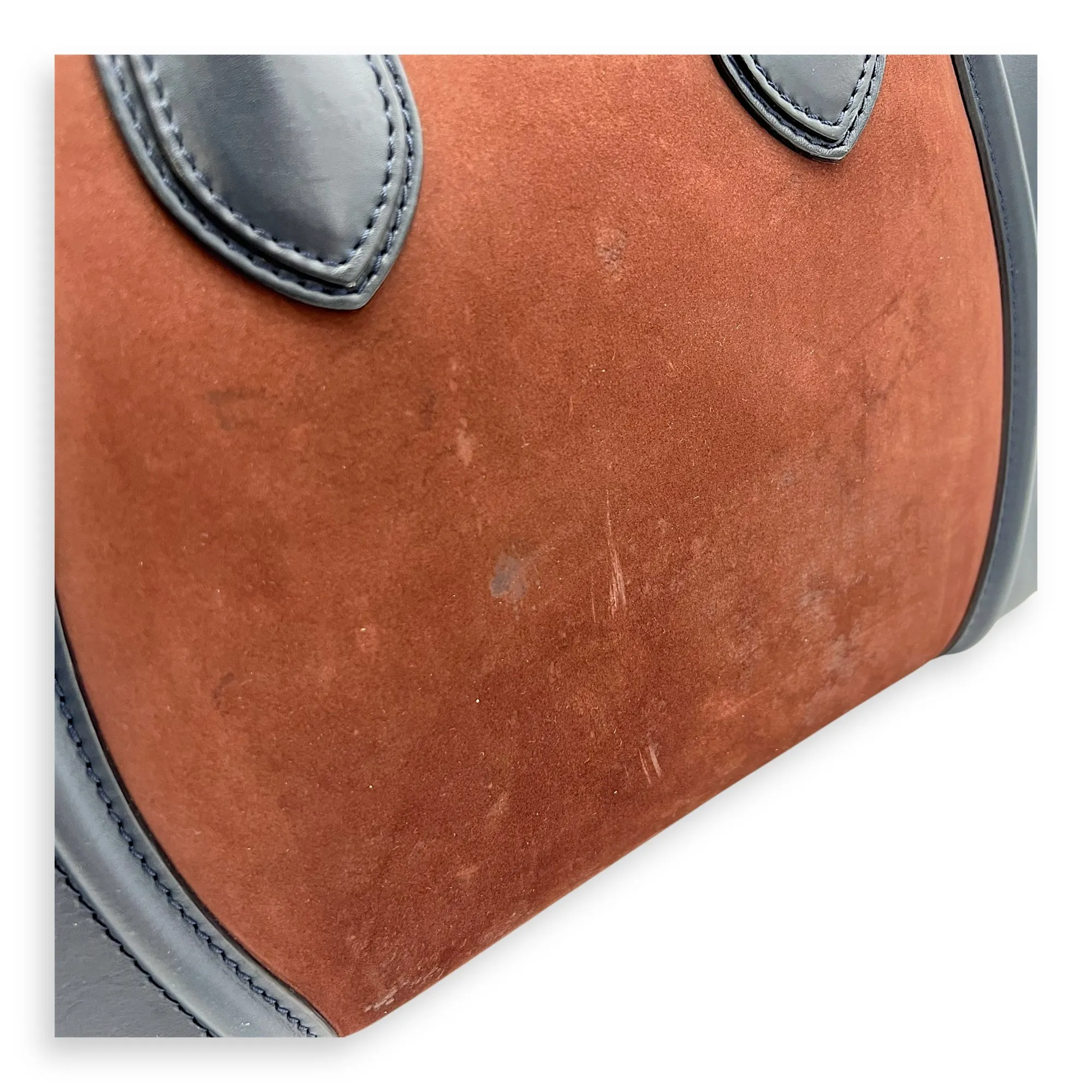 Luggage Mini Multi-colour Top Handle Bag in Suede Leather, Gold hardware