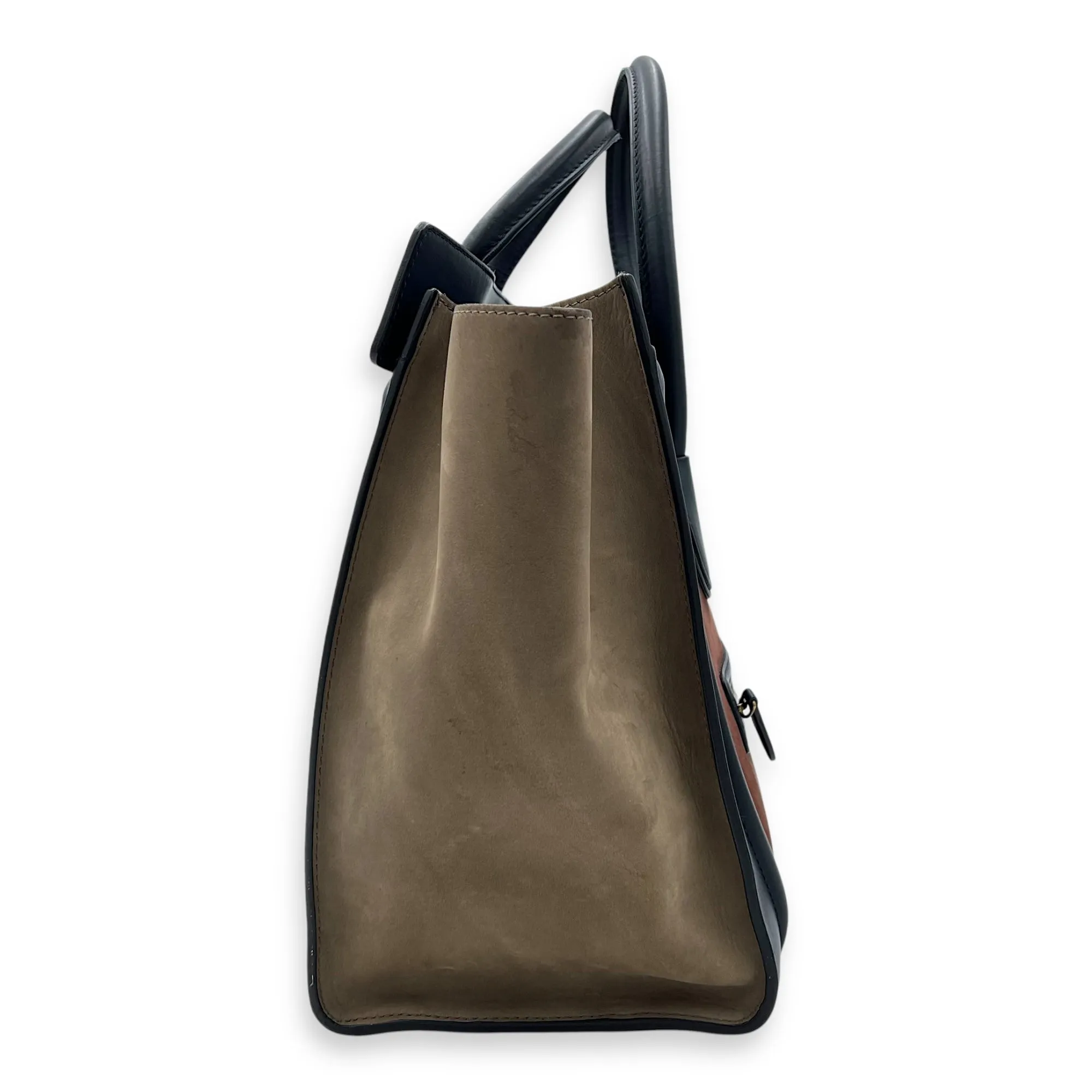 Luggage Mini Multi-colour Top Handle Bag in Suede Leather, Gold hardware