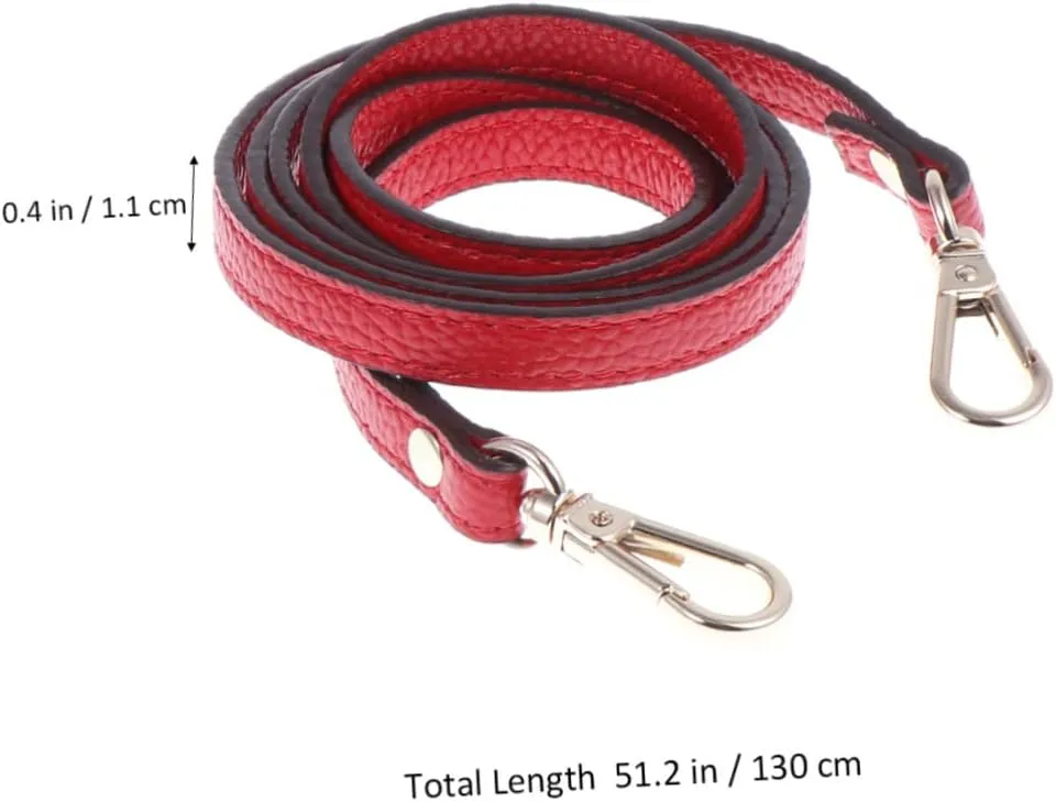 Lurrose Double Sided Pattern Wide Shoulder Strap for Women Non Sling Belt Chic Replacement for Handbags Purses and Crossbody Bags Red with Buckles