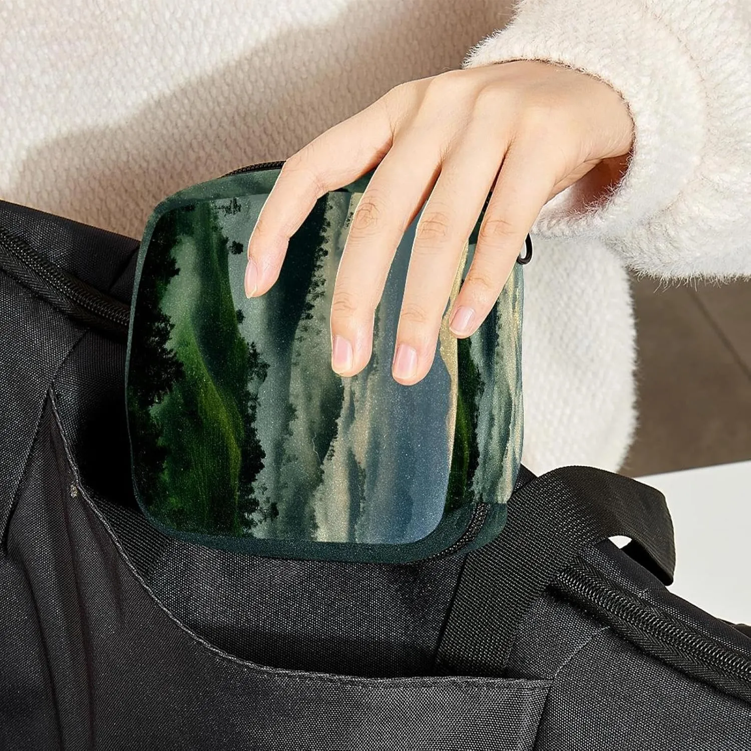 Makeup Bag Fog in The Morning (1) Cosmetic Bag Makeup Pouch Travel Toiletry Bag Organizer Storage Bag for Women Girls