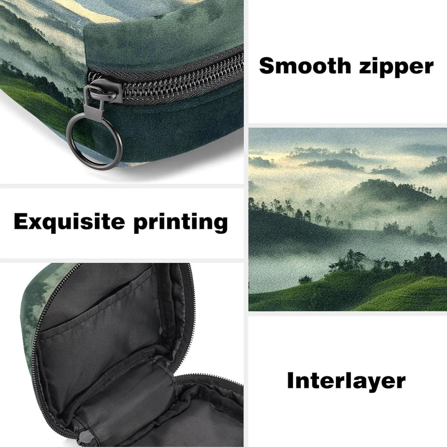 Makeup Bag Fog in The Morning (1) Cosmetic Bag Makeup Pouch Travel Toiletry Bag Organizer Storage Bag for Women Girls