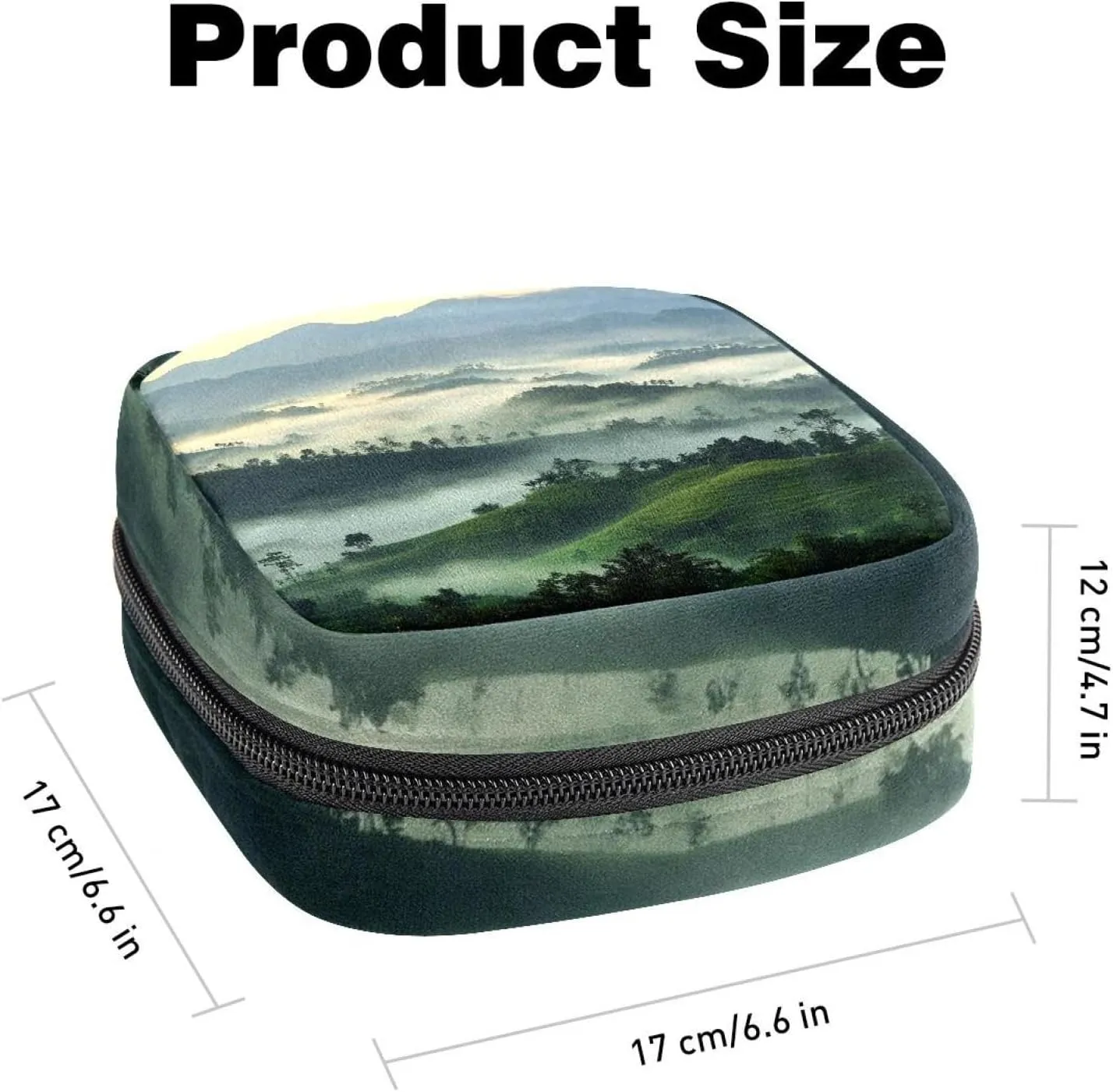 Makeup Bag Fog in The Morning (1) Cosmetic Bag Makeup Pouch Travel Toiletry Bag Organizer Storage Bag for Women Girls
