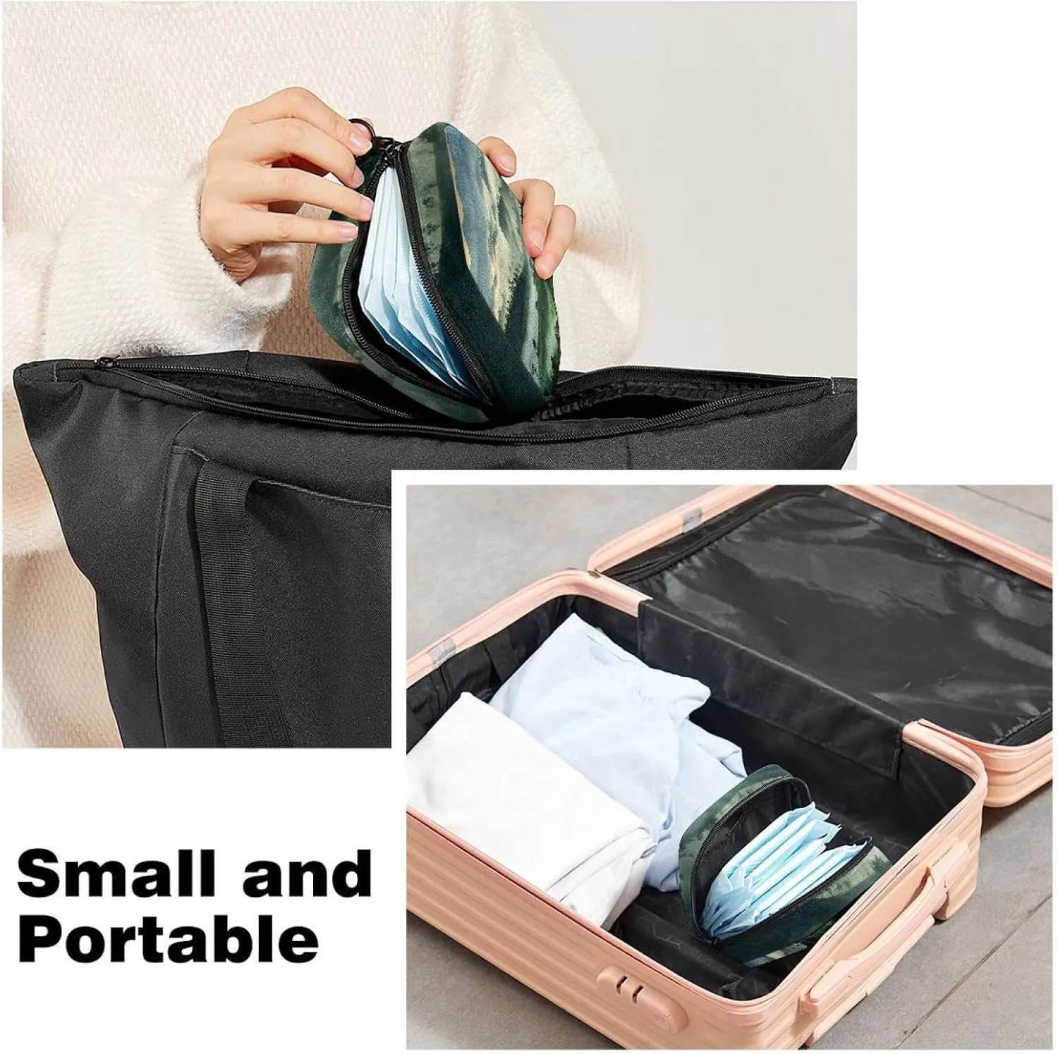 Makeup Bag Fog in The Morning (1) Cosmetic Bag Makeup Pouch Travel Toiletry Bag Organizer Storage Bag for Women Girls
