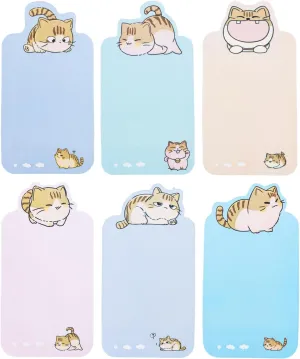 M&G Funny Cat Sticky Notes Set, Cartoon Cute Cat Sticky Notes, 2.4x4.5 in Post its Tabs Self-Stick Note Pads Writing Memo Pads Page Marker for Cat Lover Gift Home School Offices Total 180 Sheets 6 Pad
