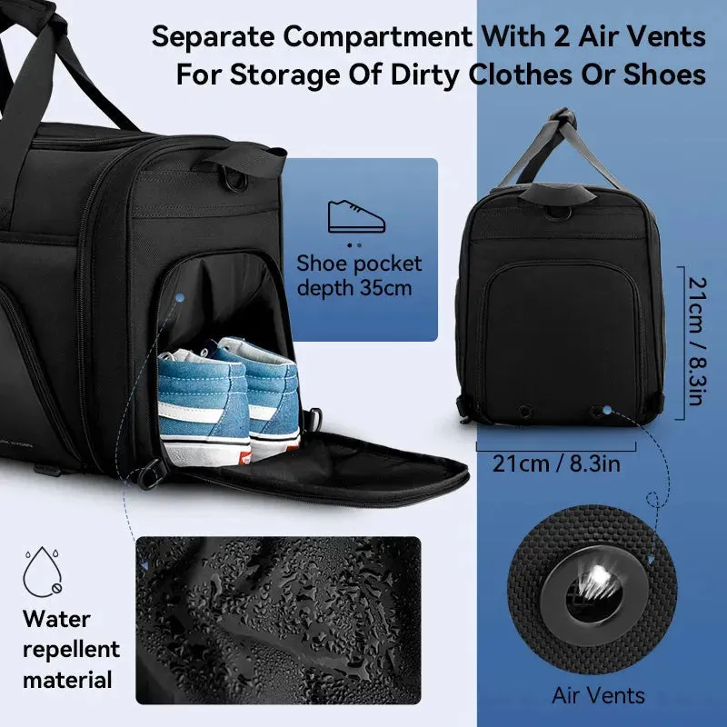 Mark Ryden Foldable Duffle Bag 42L Large Capacity with Shoes Compartment