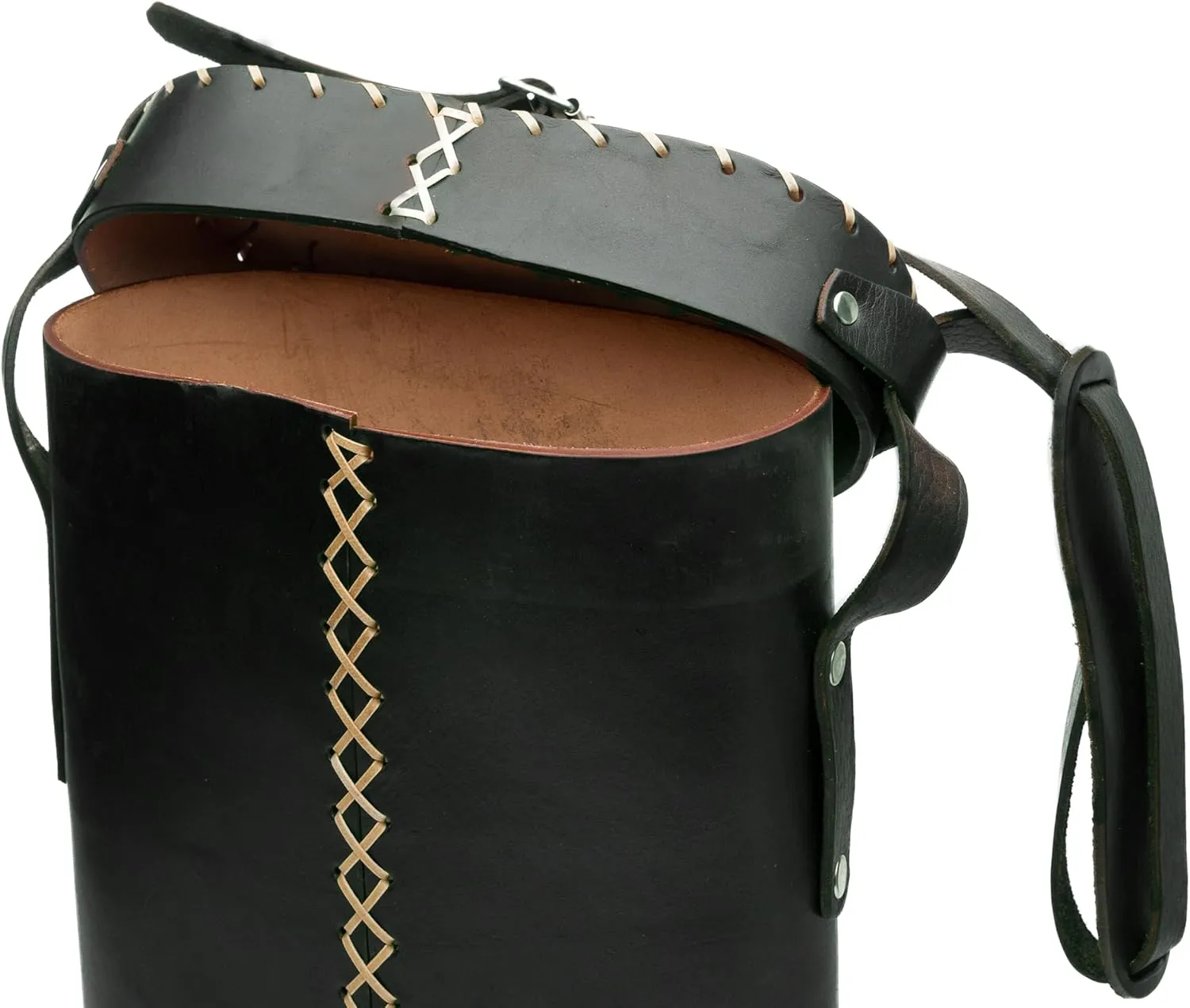 Matero Bag for Yerba Mate Gourd and Thermos, Leather, Handle and Shoulder Strap, Essential for Travel and Home Use