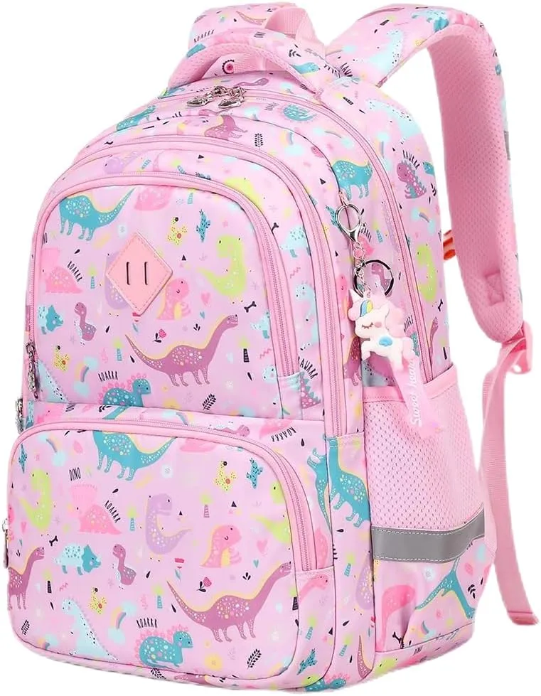 MATMO Kids Backpack Boys Girls Backpack Student School Bag Children Bookbag Daypack (Pink Dinosaur)
