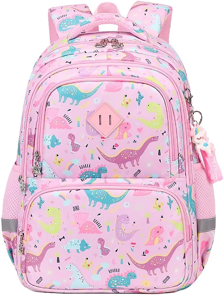 MATMO Kids Backpack Boys Girls Backpack Student School Bag Children Bookbag Daypack (Pink Dinosaur)