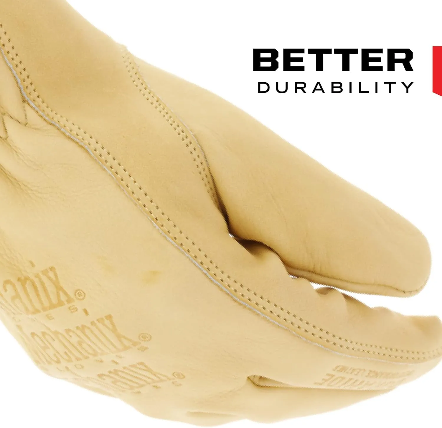 Mechanix Wear: Cow Leather Driver Glove with Durahide Water Resistant Technology, Quick Fitting Safety Work Gloves (Tan, Large)