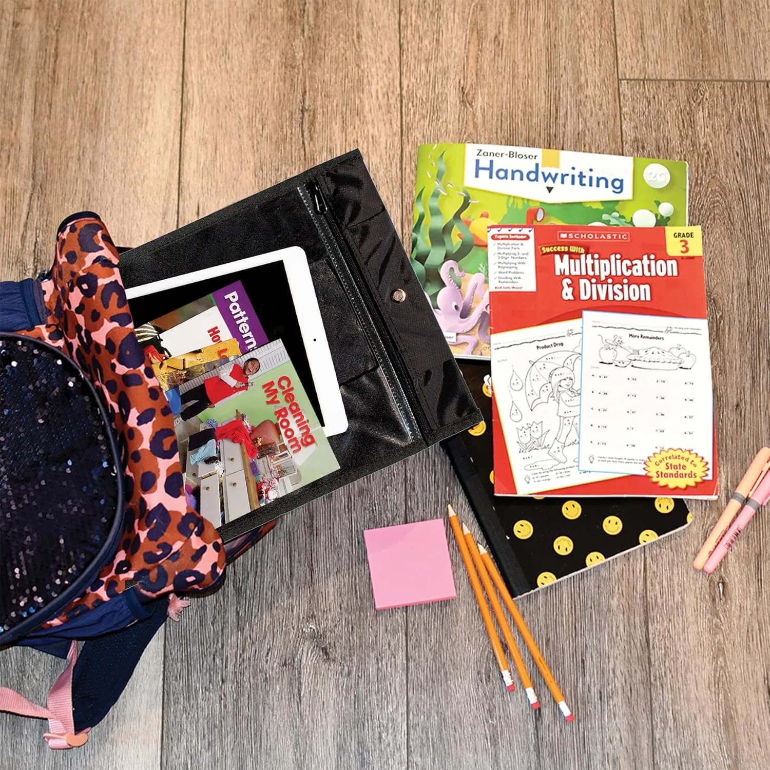 Media Gusset Pouch and Nylon Tote Bag for Books