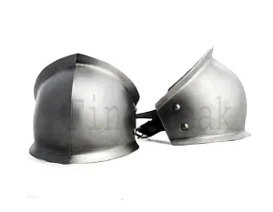 Medieval Steel Knee Protection Cops Combat Armor SCA Fighting Leg Armor Greaves Armor Cosplay Costume Leather Arm Guards