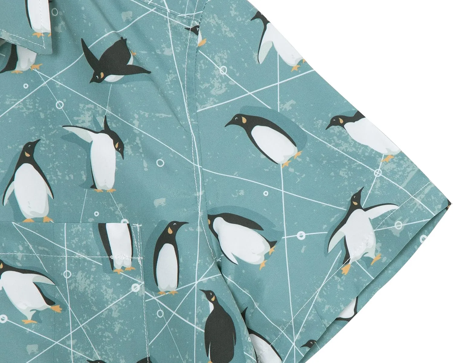 Mens Aloha Hawaiian Shirt Flamingos Penguin Printed Tropical Novelty Casual Short Sleeve Beach Wear