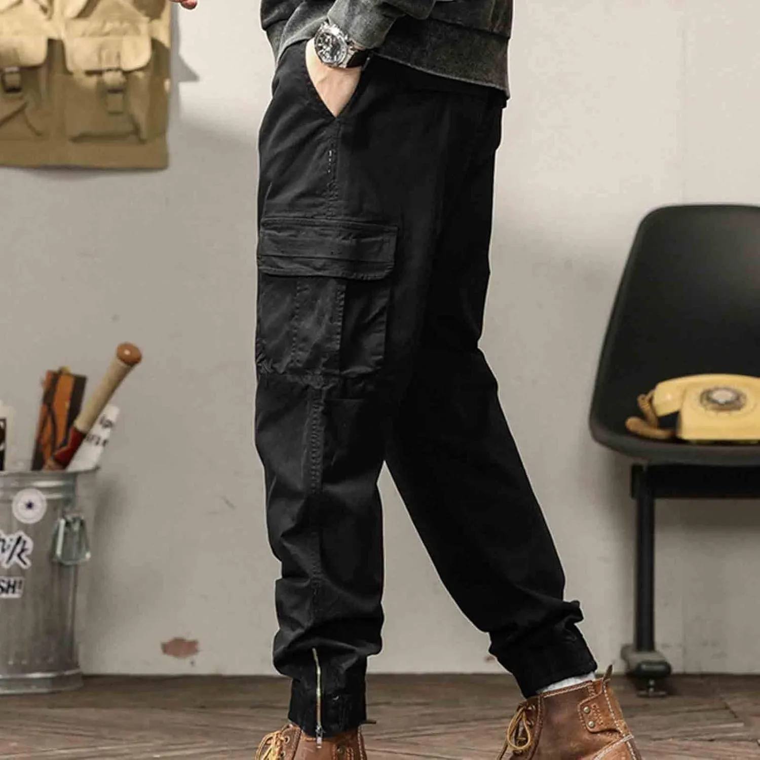 Men's Cargo Pants Relaxed Fit Elastic Waist Pants for Men Plus Size Rugged Flex Relaxed Fit Canvas Work Pant 2025