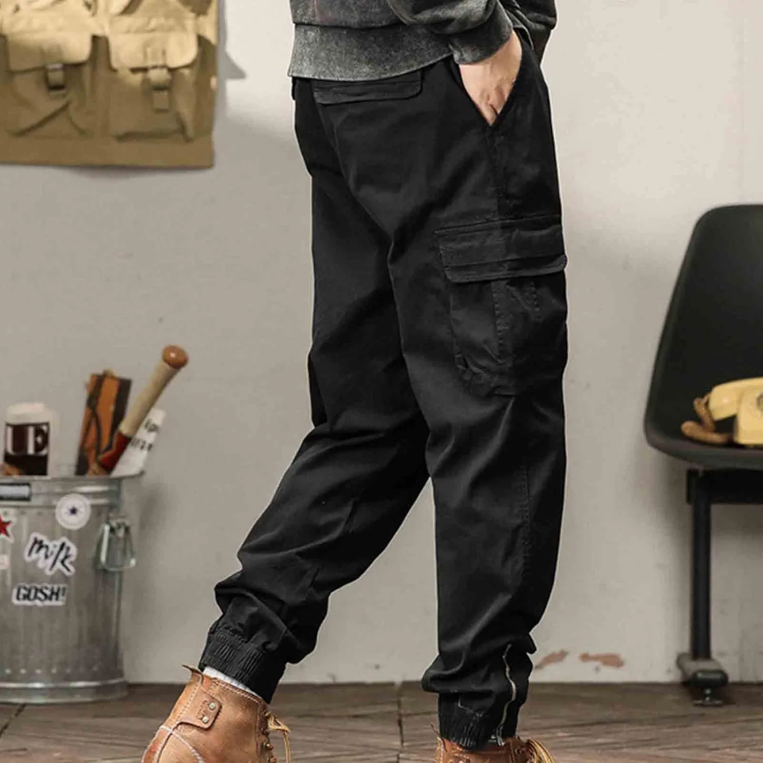Men's Cargo Pants Relaxed Fit Elastic Waist Pants for Men Plus Size Rugged Flex Relaxed Fit Canvas Work Pant 2025